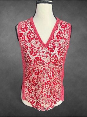 Marco‎ de Vincenzo Floral Lace Knit Sleeveless Top - Size 38